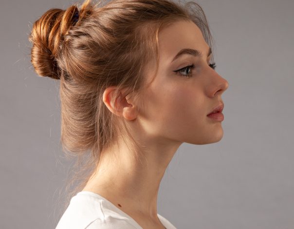 Woman's side profile